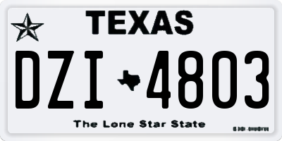 TX license plate DZI4803