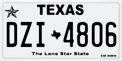 TX license plate DZI4806