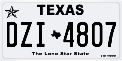 TX license plate DZI4807