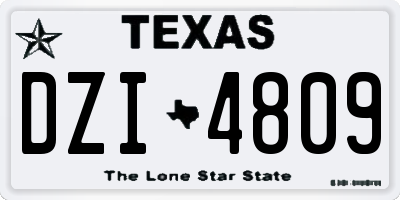 TX license plate DZI4809