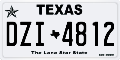 TX license plate DZI4812
