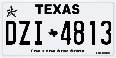 TX license plate DZI4813