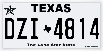 TX license plate DZI4814