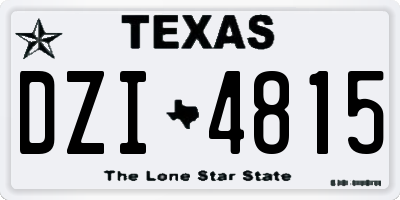 TX license plate DZI4815