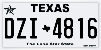 TX license plate DZI4816