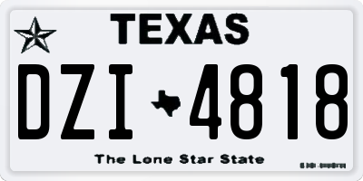 TX license plate DZI4818
