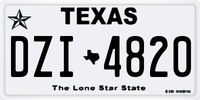 TX license plate DZI4820
