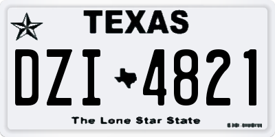 TX license plate DZI4821