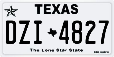 TX license plate DZI4827