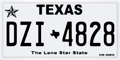 TX license plate DZI4828
