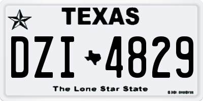 TX license plate DZI4829