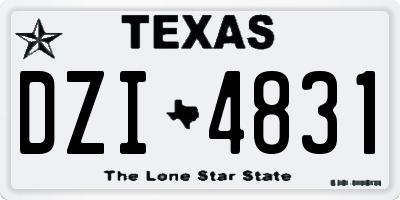 TX license plate DZI4831