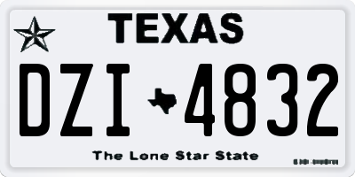 TX license plate DZI4832