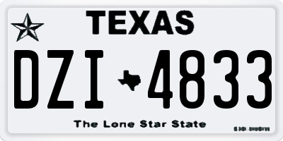 TX license plate DZI4833
