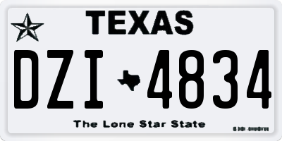 TX license plate DZI4834