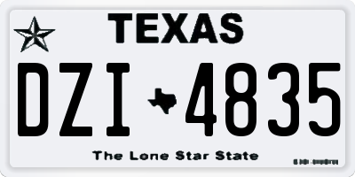 TX license plate DZI4835