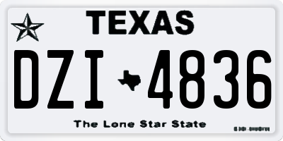 TX license plate DZI4836