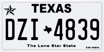 TX license plate DZI4839