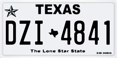 TX license plate DZI4841
