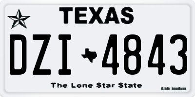 TX license plate DZI4843