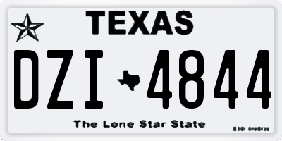 TX license plate DZI4844