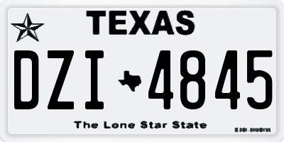 TX license plate DZI4845