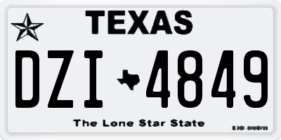 TX license plate DZI4849