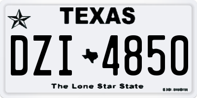 TX license plate DZI4850