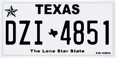 TX license plate DZI4851