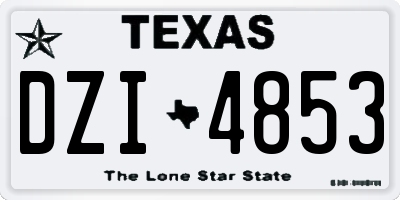 TX license plate DZI4853