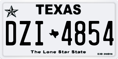 TX license plate DZI4854