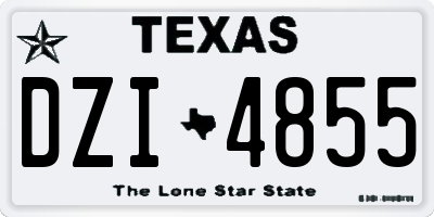 TX license plate DZI4855