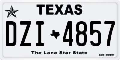 TX license plate DZI4857