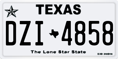 TX license plate DZI4858