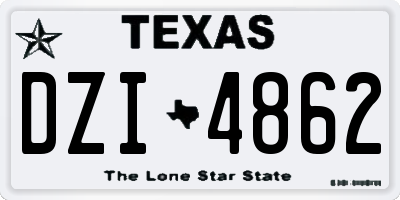 TX license plate DZI4862
