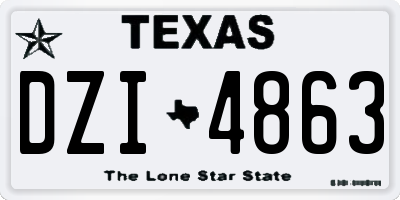 TX license plate DZI4863
