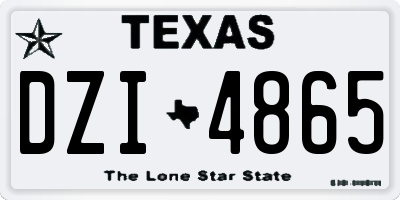 TX license plate DZI4865