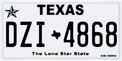 TX license plate DZI4868