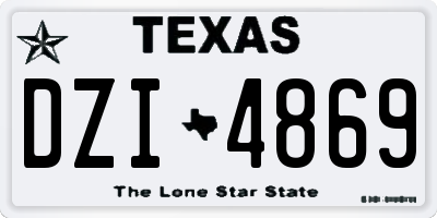 TX license plate DZI4869