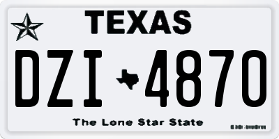 TX license plate DZI4870