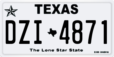 TX license plate DZI4871