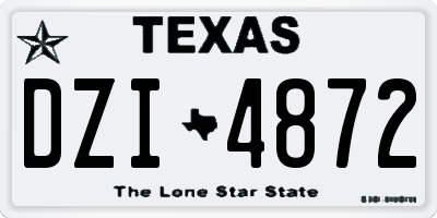TX license plate DZI4872