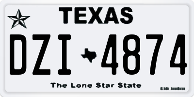 TX license plate DZI4874