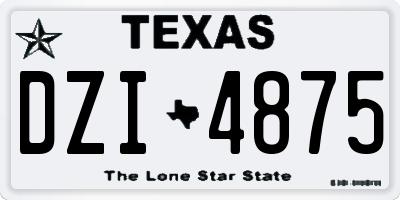 TX license plate DZI4875