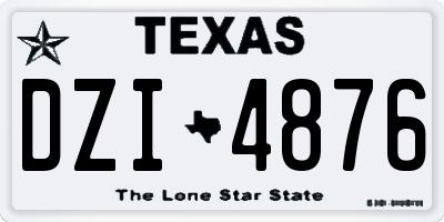 TX license plate DZI4876