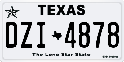 TX license plate DZI4878