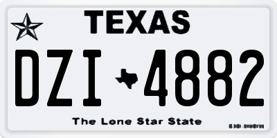 TX license plate DZI4882