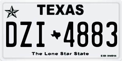 TX license plate DZI4883