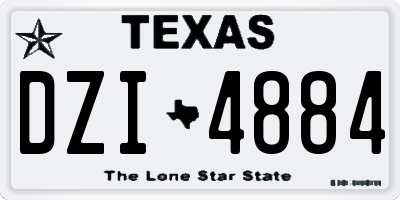 TX license plate DZI4884