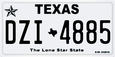 TX license plate DZI4885